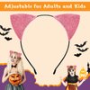 Cat Ears Headband for Women Girls - Cute Sparkle Glitter Hairband Halloween Cosplay Cat Costume Hair Accessories for Adult Kids Birthday Daily Wear Pink
