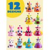 JOYIN 12 Sets Party Hats for Kids Birthday Party Games Craft Activities, Cute Animal Theme Birthday Hats Activity Kits with Stickers for Kids Holiday Party Favors