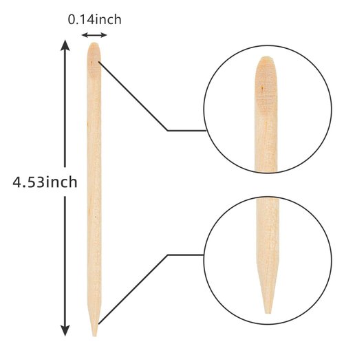 Maitys 200 Pieces Orange Sticks for Nails 4.53 Inch Wooden Cuticle Pusher Remover Double Sided Multi Functional Wood Manicure Pedicure Tool for Home and Salon