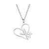 JOYID Stainless Steel Hairdresser Scissor Comb Pendant Necklace Heart Hair Stylist Jewelry for Women
