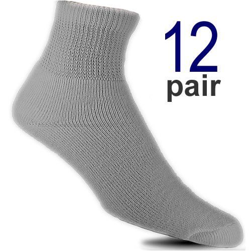Gilbins Diabetic Socks, Ultra Light, 12pair, Ankle/Grey Size 9-11
