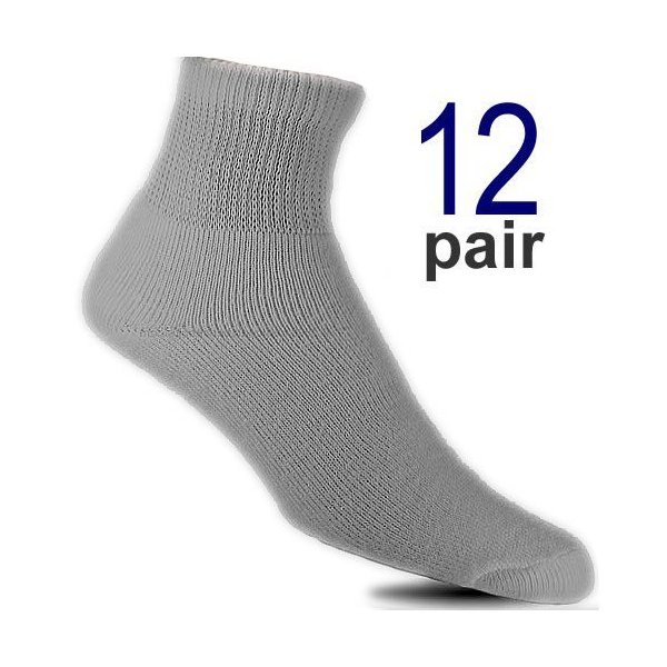 Gilbins Diabetic Socks, Ultra Light, 12pair, Ankle/Grey Size 9-11