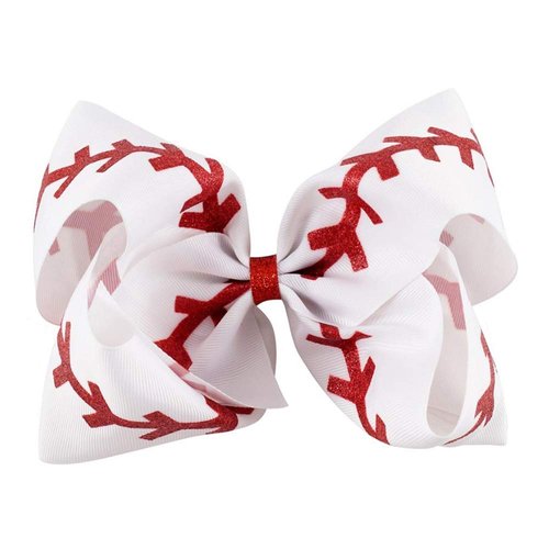 Girls Cheerleader Jumbo Bow Ponytail Holder Hairbow Girl Teen Hair Accessories JB81 (A1-White Hair Clips)