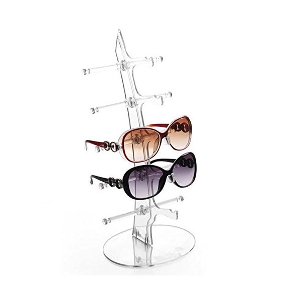 Eyeglasses Sunglasses Storage Display Stand Holder Organizer Case Show Rack for 5 Glasses