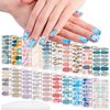 WOKOTO 20 Sheets 280 Pieces Marble Design Gel Nail Polish Strips for Women Gradient Nail Gel Stickers Wraps Gel Nail Stickers Full Nail Wraps Stick On Nails Polish Stickers Press On Nails