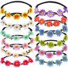 Bememo 12 Pieces Multicolor Lady Girl Fashion Flower Crown Floral Garland Headbands for Festival Wedding Party