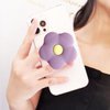 Cute Purple Flower Phone Grip -Kawaii Phone Grip Compatible with Kindle Paperwhite & iPad iPhone, Floral Phone Holder Stand for Women, Phone Charm, Phone Accessories
