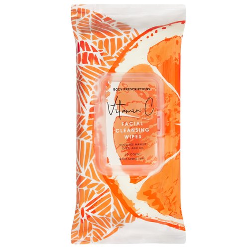 Body Prescription Makeup Cleansing Wipes - Gentle and Effective Face Wipes, 1 Count (Pack of 1), Vitamin C