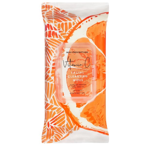 Body Prescription Makeup Cleansing Wipes - Gentle and Effective Face Wipes, 1 Count (Pack of 1), Vitamin C