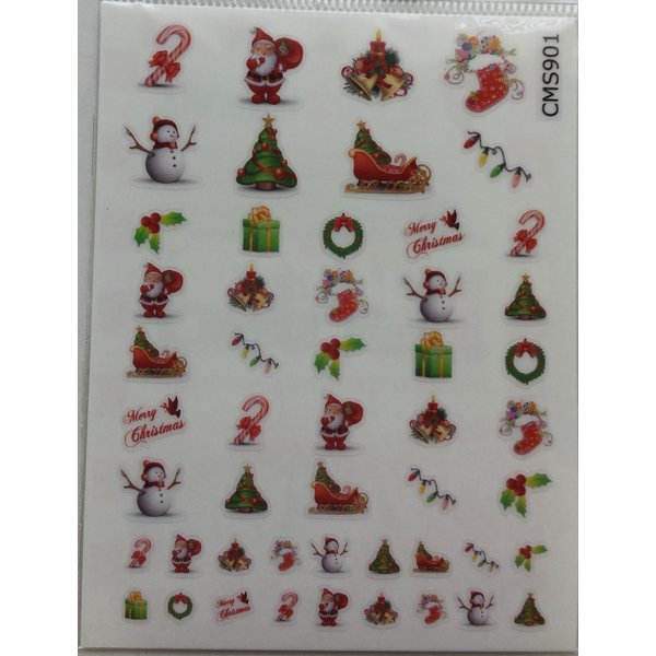 Christmas Santa Tree Variety Nail Art Decal Sticker
