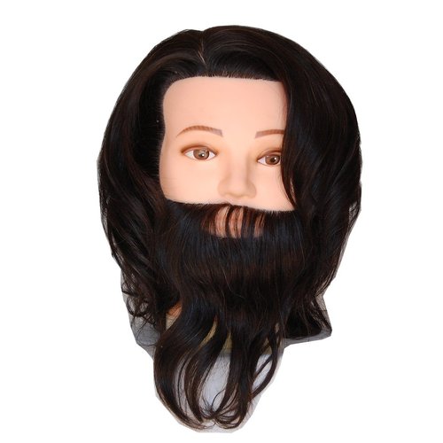 HairZtar 100% Human Hair Male Mannequin Head Hairdresser Training Head Manikin Cosmetology Doll Head (JAYDEN)