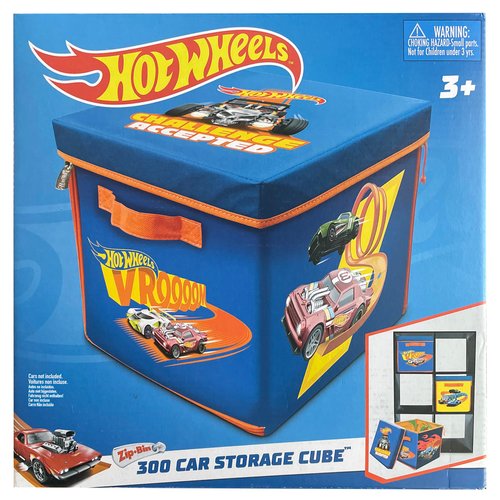 Hot Wheels Tara Toy: ZipBin 300 Car Storage Cube - Unzip to Convert Into A Playmat, Holds Up to 300 Toy Cars, Storage & Play, Toy Box, Kids Age 3+