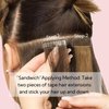HOTBANANA Tape in Hair Extensions, 12 Inch Tape in Hair Extensions Human Hair 20pcs 40g Light Blonde Highlighted Golden Blonde Balayage (Ash Tone) Tape Hair Extensions Straight Tape in Extensions