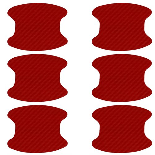 16 Pcs Car Door Handle Protector Sticker, Car Door Handle Cup Protector and Scratch Protectors for Vehicles Universal Carbon Fiber Anti-Scratches Auto Door Handle Protective Film for Most Car(Red)