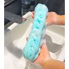 Long Stretch Back Sponge with Rope Handles Back Scrubber Bath Shower Mesh Sponge Exfoliating Body Scrub Stretch Braided Loofah for Men and Women(2-Pack,Blue Green)