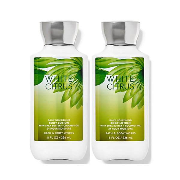 Bath & Body Works White Citrus Super Smooth Body Lotion Sets Gift For Women 8 Oz -2 Pack White Citrus)