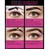 Peel Off Tattoo Eyebrow Gel-2Pcs Black Tattoo Peel Off Eyebrow Gel Tinted, Long Lasting Waterproof Transfer-proof Tattoo Brow Peel Off Tinted Gel Brow Last Up to 3 Days, with Brow Stencil & Brush-03#