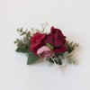 Abbie Home Flower Hair Comb - Floral Boho Comb with Rose Berry Handmade Bridal Crown Wedding Floral Headpiece (Burgundy)