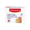 ELASTOPLAST Fabric and Plastic Adhesive Bandages Variety Pack (80 Strips), Flexible & Water-Resistant Bandage with All-Around Adhesion, Ideal for First Aid Kit {Imported from Canada}