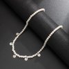 Jumwrit Dainty Pearl Necklace Adjustable Disc Necklace Love Necklace Vintage Costume Accessories for Women（Silver）
