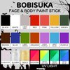 BOBISUKA Black & White Face Body Paint Stick Eye Black Sticks for Football Sports Water Based Face Painting Kit Quick Drying Foundation Makeup for Halloween Clown Skeleton Vampire Cosplay SFX Costume