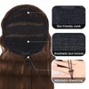 NOSTALGIA Brown Ponytail Extension 26 Inch Long Curly Wavy Drawstring Ponytail Extension Synthetic Hair Extensions Ponytail for Women Daily Use Brown with Blonde Highlights