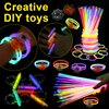 CCINEE 178pcs Halloween Glow Sticks Party Favors, Glow in the Dark Stickers Light Up Party Neon Toys DIY Necklaces Bracelets Eyescover Rings Glowsticks for Halloween Parties