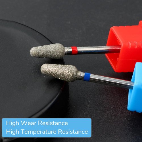 QUNZHAO 2Pcs Diamond Nail Drill Bits Carbide Conical Micro Cuticle Remover Bit for Under Nail Dead Skin Cleaning Cuticle Remove Nail Art Design Manicure(03 set)