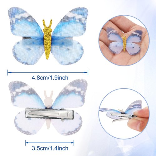 Paderison 20Pcs Glitter Hair Clips for Kids - Moving Fairy Accessories for Women, Girls Colorful Hair Clips 90s (Brown)