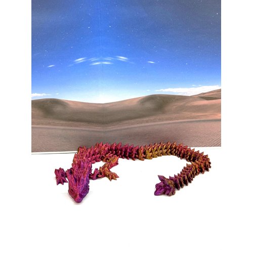 3D Printed Dragon, Articulated Red Purple Gold Wolf Dragon, Fidget Autism ADHD Toy, Executive Desk Toy, Dragon Gift Ideas - D059-RPG-RPG