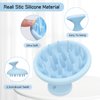 SHINLEA Silicone Scalp Massager Shampoo Brush, Head Scrubber with Soft Bristles for Hair Growth, Scalp Exfoliator for Dandruff Removal, Wet Dry Hair Brush for Scalp Care, Blue