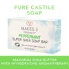 Makes 3 Organics Peppermint Shea Butter bar Soap, Peppermint, 4 Oz