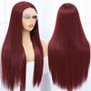Amarlis Wine Red Lace Front Wigs for Women, Pre Plucked Ready to Wear HD Glueless 13x5x1 Lace Front Synthetic Wigs for Daily Use(Wine Red)