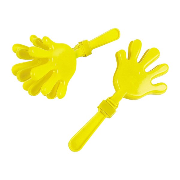 Yellow Plastic Hand Clappers - Set of 12 - School Spirit Noisemaker Toys