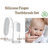 haakaa Silicone Baby Finger Toothbrush Set -360º Bristle for Baby Oral Gum Cleaning| Baby Teething Training| Newborn Oral Massager, BPA Free,2PK - 0m+Babies - Clear