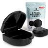 FRESH KNIGHT Retainer Case (2 Pack). Retainer Case with Vent Holes. Perfect Denture case, Mouth Guard Case, Aligner Case, Mouth Guard Case, Retainer Cases (Black)