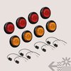 TRUE MODS 8pc 2" 12V Amber + Red Round LED Clearance Side Marker Light Kit [DOT Approved] [Reflector Lens] [Grommet & Plugs] [Flush-Mount] [Waterproof IP67] for Boat Trailer Semi Truck RV Peterbilt
