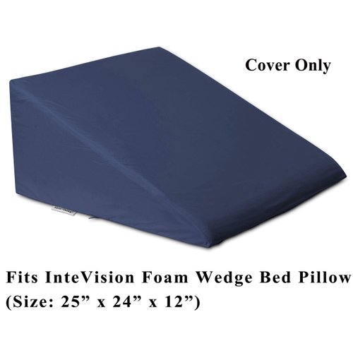 InteVision 400 Thread Count, 100% Egyptian Cotton Bed Wedge Pillowcase; Replacement Cover Designed to Fit The 12" (Height) Version of The InteVision Foam Wedge Bed Pillow (25" x 24" x 12")