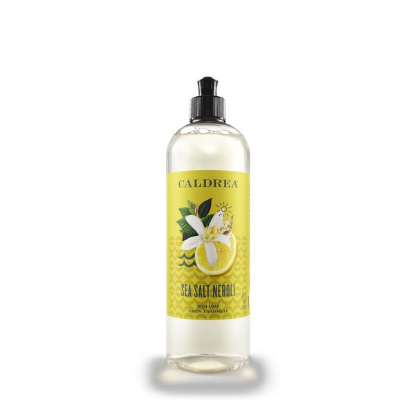 Caldrea Dish Soap, Biodegradable Dishwashing Liquid made with Soap Bark and Aloe Vera, Sea Salt Neroli, 16 oz