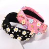mokkia 2PCS Flower Headband for Women Daisy Floral Headbands Jeweled Spring Summer Headband Accessories Beach Vacation Headwear Outfits Pool Party Favors Gifts (2PC Flower B)