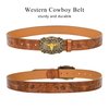 INOGIH Men-Western-Cowboy-Leather-Buckle-Belts-with-Longhorn-Bull-Floral-Engraved-Belt-Buckle-for-Jeans 33" to 42" Waist