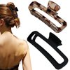 Nalodu Hair Claw Clips 5 Inch Unbreakable Square Rectangle Clip Clamp Neutral Colors for Thick Curly Long Hair Women - 2 Pack