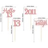 Gyufise 24 Pack 13th Birthday Cupcake Toppers Hello 13 Thirteen Official Teenager Since 2011 Cupcake Picks 13th Birthday Party Cake Decorations Supplies Rose Gold
