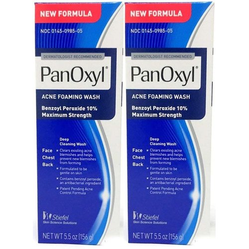 PanOxyl Acne Foaming Wash 10% Benzoyl Peroxide 5.5 oz (156 g) - Pack of 2