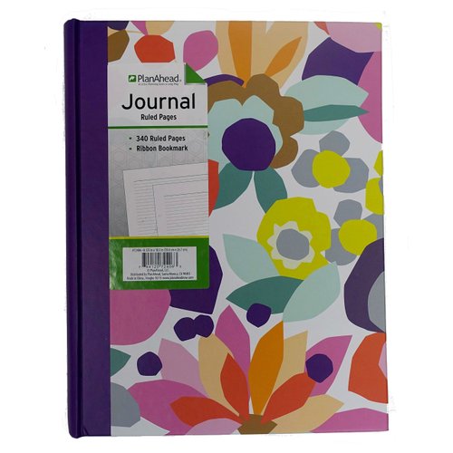 PlanAhead Lined Notebook Journal - 10"x8" Aesthetic Hardcover Journal for Women - Cute Journal for School Includes 340 Ruled Pages with Ribbon Bookmark - No Color Selection Available, Chosen Randomly
