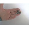 Generic Small mini silver metal gray blue three flower crystal hair claw bridal clip