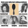 Boar Bristle Detangling Hair Brush for Curly Fine Straight Natural Tangled Hair, Anti-frizz Styling Hairbrush for Women and Men, Boar Nylon Bristle Paddle Brush