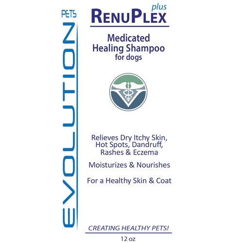 Evolution Pets Best Itchy Dog Shampoo. RenuPlex Plus Medicated Dog Shampoo. Safe, All Natural Dog Shampoo for Itchy Skin and Dog Dry Skin