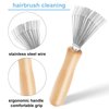 TIESOME Hair Brush Cleaner, Hairbrush Cleaner Tool with Stainless Steel Rake, Mini Hair Brush Remover, Small Hair Dirt Remover Brush for Home and Salon Use