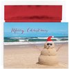 Masterpiece Studios Warmest Wishes 16-Count Boxed Christmas Cards with Foil-Lined Envelopes, 7.8" x 5.6", Beach Snowman (872400)